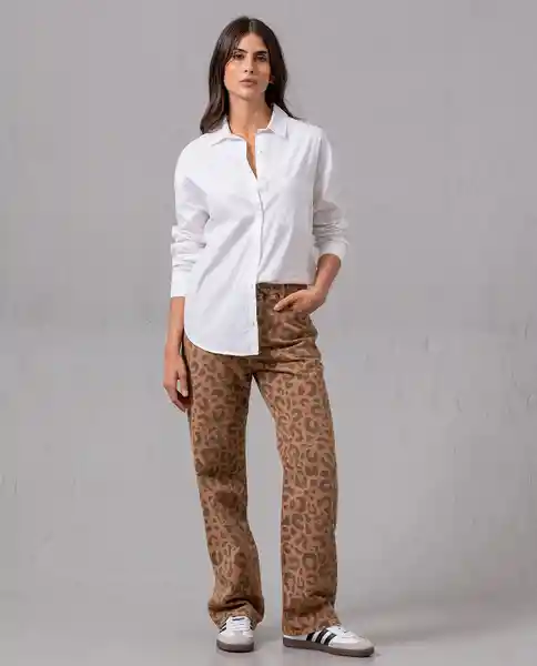 Pantalón Print Mujer Cafe Biscuit Medio Talla 6 82606 Rifle