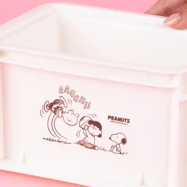 Organizador Pequeño Apilable Sin Tapa Serie Snoopy Blanco Miniso