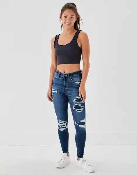 Jean Long High-Rise Mujer Azul 2 American Eagle