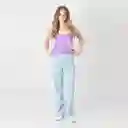 Camiseta Cuello Redondo Manga Tiras Morado Talla M 698252