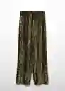 Pantalón Xgogo Verde Talla M Mujer Mango