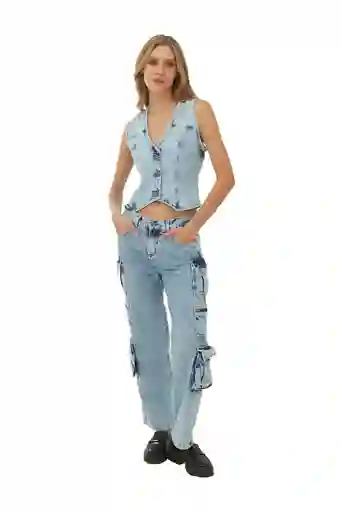 Jean Tipo Cargo Cher Azul