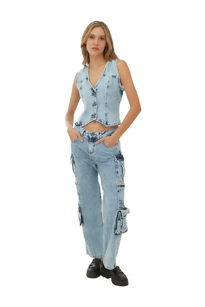Jean Tipo Cargo Cher Azul