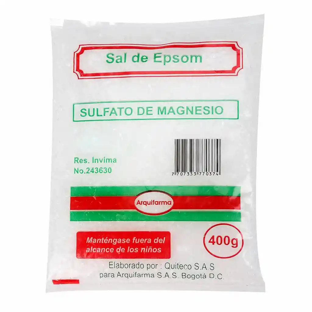 Sal de Epsom Sulfato de Magnesio para Baño