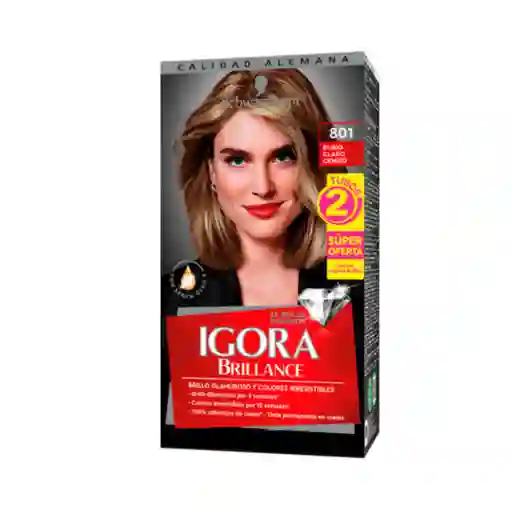 Igora Tinte Brillance Rubio Claro Cenizo 801 100 mL