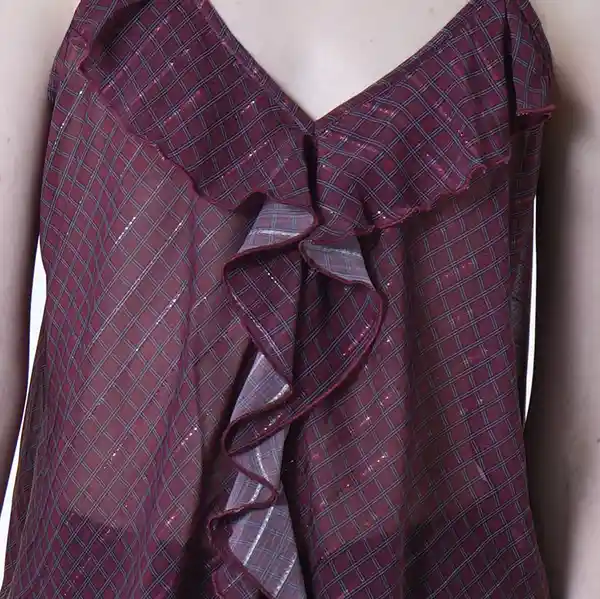 Blusa de Tiras Volante en Escote Multicolor M Fuera de Serie