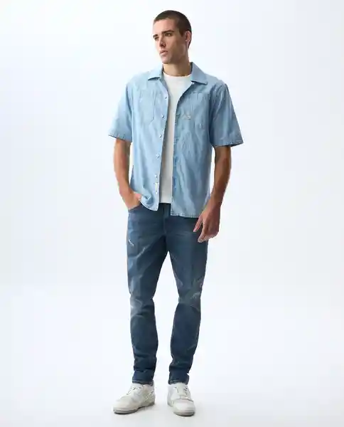 Camisa Hombre Azul Talla M 511G001_AZU114604 Americanino