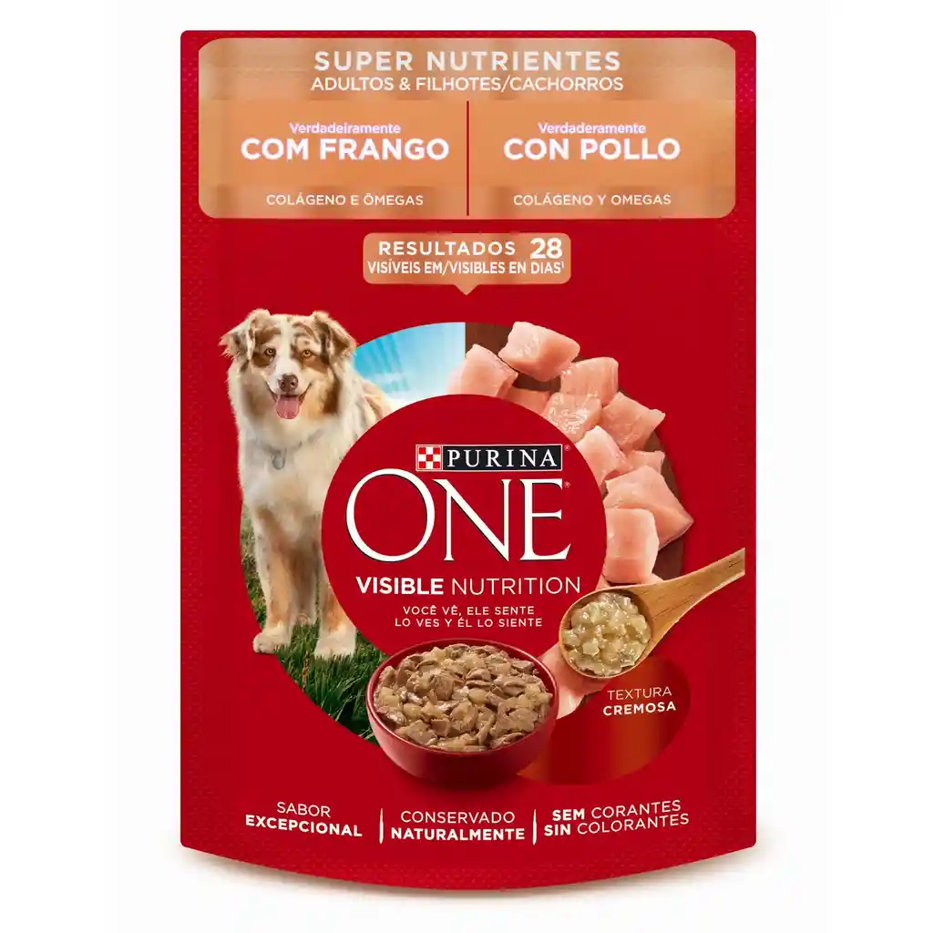 Comida húmeda para perros cachorros y adultos sabor a pollo Purina One x 85gr