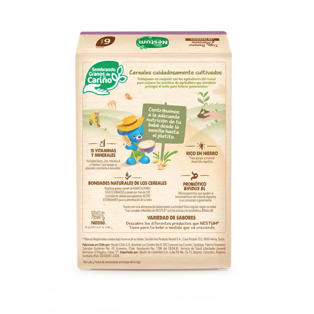 Cereal infantil NESTUM Trigo, Banano y Manzana x 200g