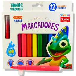 Scribe Plumones de Punta Gruesa Multicolores