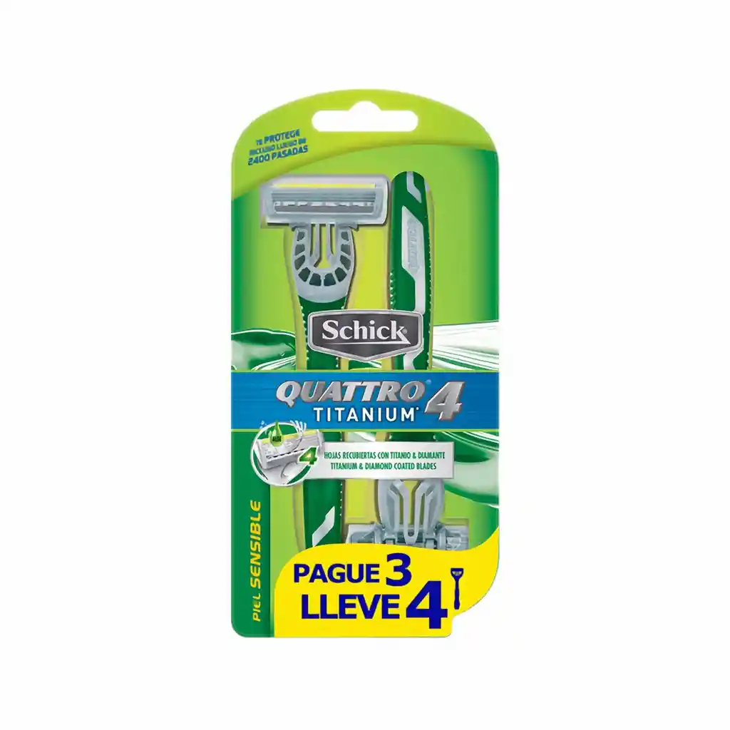 Maquina Afeitar Schick Quattro Desechable X 2und