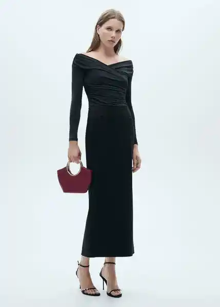 Camiseta Cross Negro Talla 18 Mujer Mango