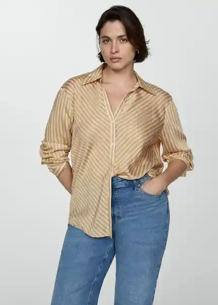 Camisa Nina Marrón Talla 24 Mujer Mango