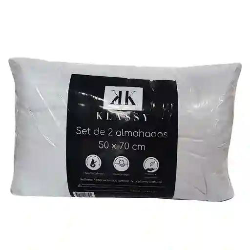 Almohada 50x70x35 Cm 2 Un. Kla-50-x2 Microfibra Klassy