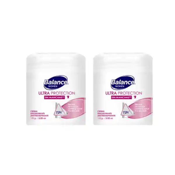 Desodorante Balance Crema Pote Ultra Protection Mujer 2x100Gr