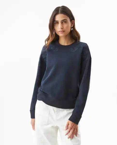 Buzo Embroidered Femenino Azul Dark Ultraoscuro T. S Chevignon