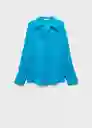 Camisa Clariety Azul Talla S Mujer Mango