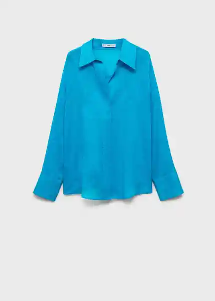 Camisa Clariety Azul Talla S Mujer Mango
