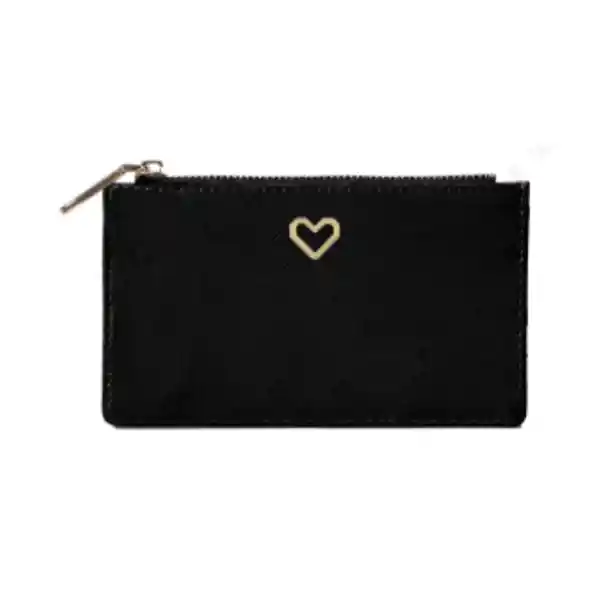 Monedero Con Corazón Serie Negro Miniso