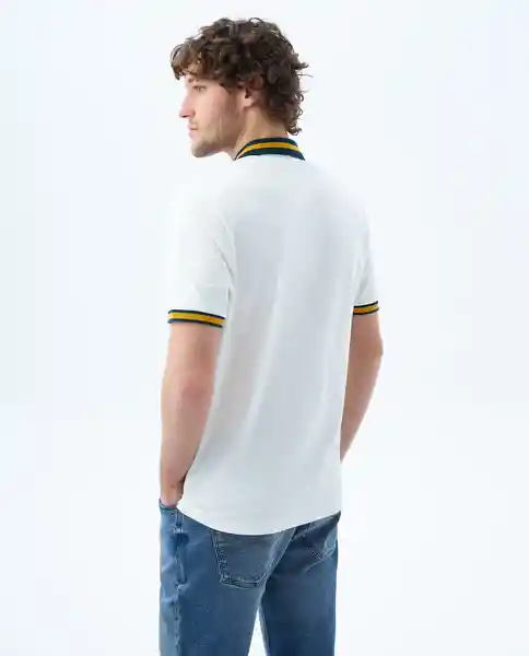 Camiseta Hombre Blanco y Amarillo Talla XXL 809f021 Americanino