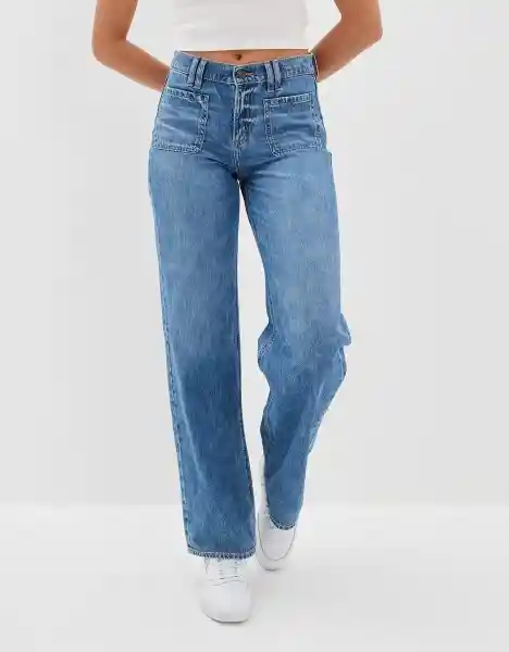 Jean Algodón Mujer Azul Talla 10 American Eagle