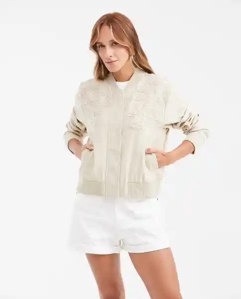 Chaqueta Bomber Jack Beige Albarizo Medio Talla S Chevignon