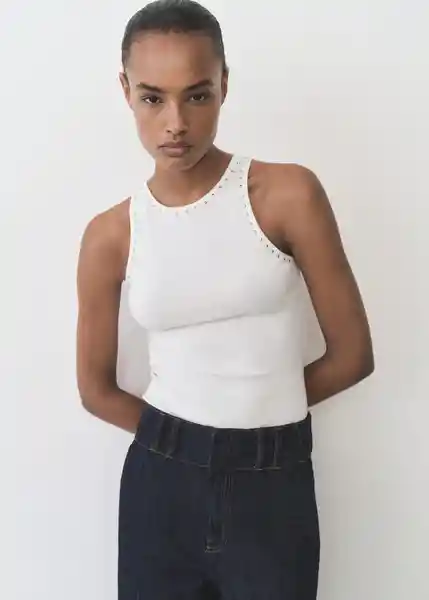 Top Lex Blanco Talla M Mujer Mango