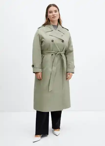 Gabardina Trench Angela Khaki Talla 18 Mujer Mango