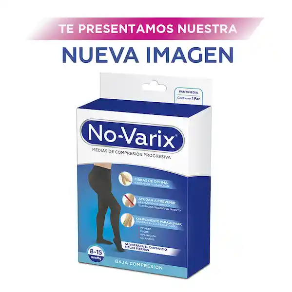 No-Varix Pantimedia Opaca Sin Refuerzo 8-15 Mm/Hg Vison Large/Xl