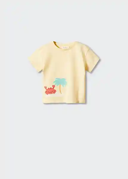 Camiseta Isla Amarillo Talla 70 Niños Mango