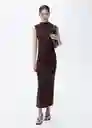 Vestido Curra Marrón Talla S Mujer Mango