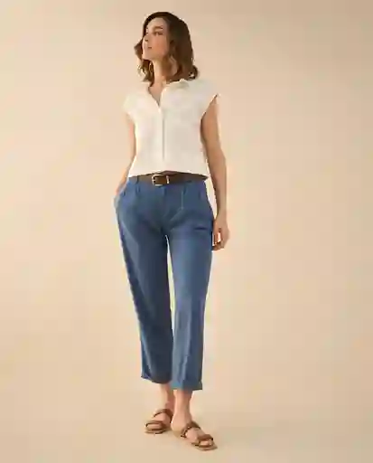 Pantalón Azul Bahía Oscuro Talla 8 631G014 Esprit