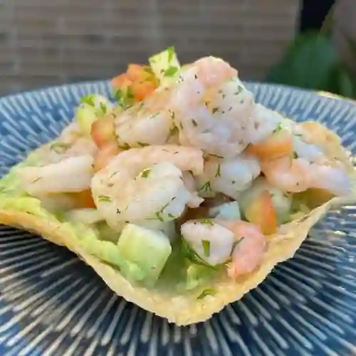 Tostada de Ceviche de Camarón