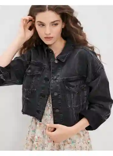 Chaqueta Mujer Negro Talla LARGE American Eagle