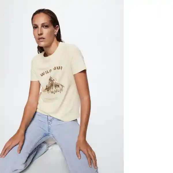 Camiseta Arizona Beige Talla 24 Mujer Mango