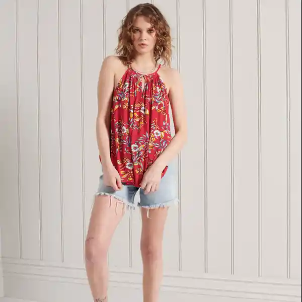 Superdry Camiseta Beach Cami Top Roja XL