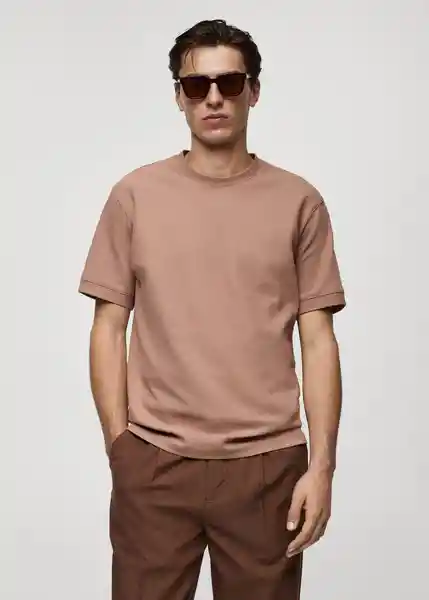 Camiseta Roland Rosa Palo Talla L Hombre Mango