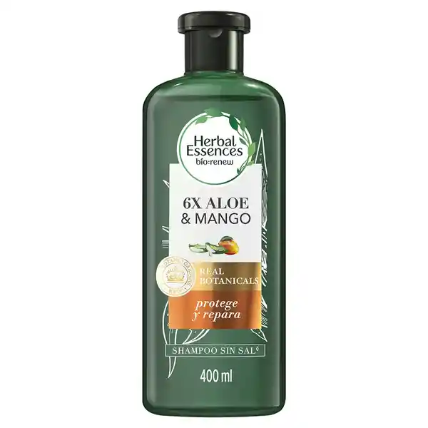 Shampoo sin sal' Herbal Essences Bio:Renew 6X Aloe y Mango Protege y Repara Champu 400 ml
