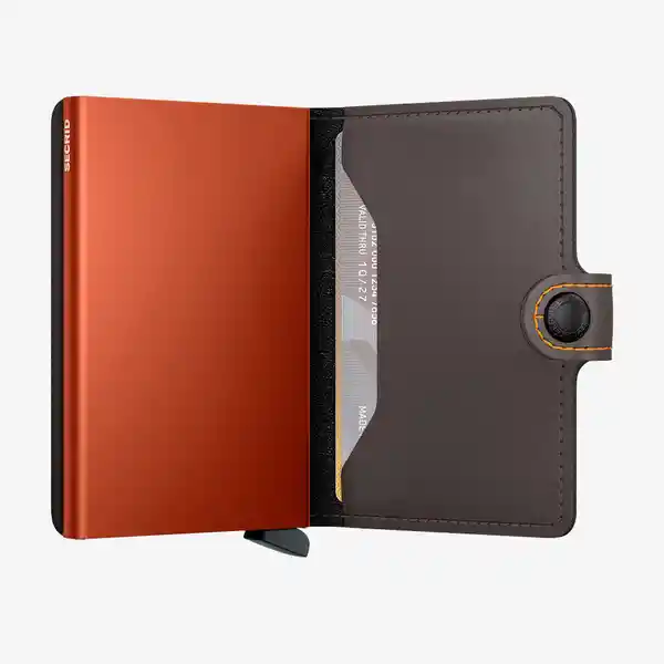 Secrid Billetera Slim Con Mecanismo Patentado Marrón-Naranja