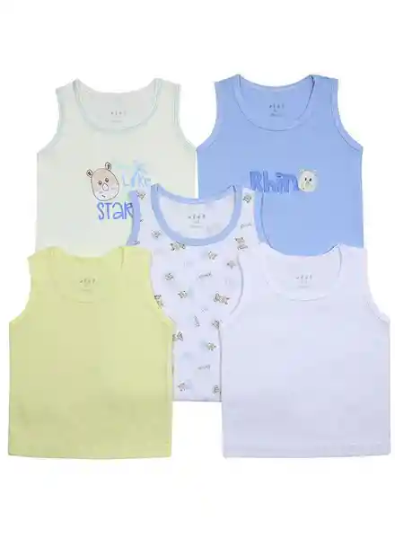 Oggi Pack Camiseta Manga Sisa Talla 0/3 Meses Color Azul Cel