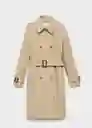 Gabardina Trench Polana Beige Talla 18 Mujer Mango
