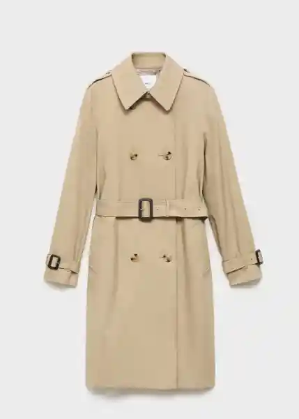 Gabardina Trench Polana Beige Talla 18 Mujer Mango