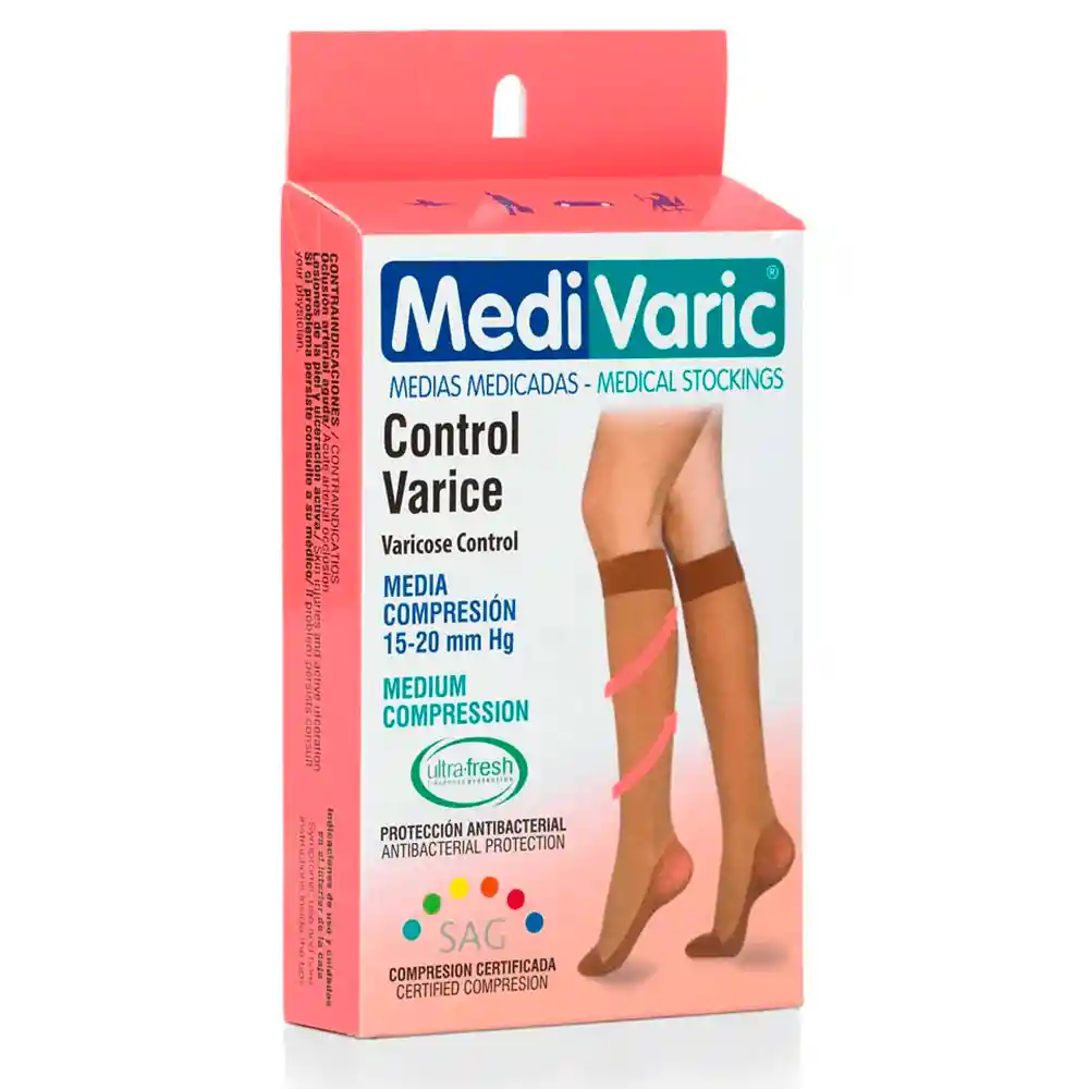 Media Rodilla Dama Comp.15-20 T-M Negro