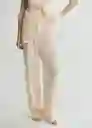 Pantalón Mire Vainilla Talla 36 Mujer Mango