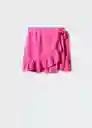 Falda Bambú Fucsia Talla M Mujer Mango