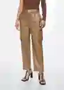 Pantalón Francis Camel Talla 36 Mujer Mango