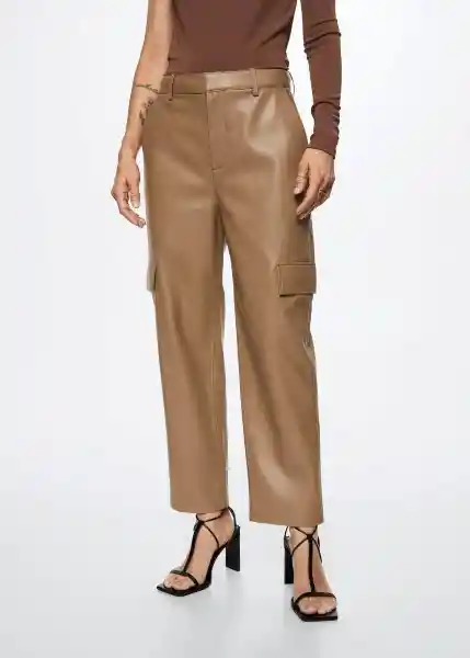 Pantalón Francis Camel Talla 36 Mujer Mango