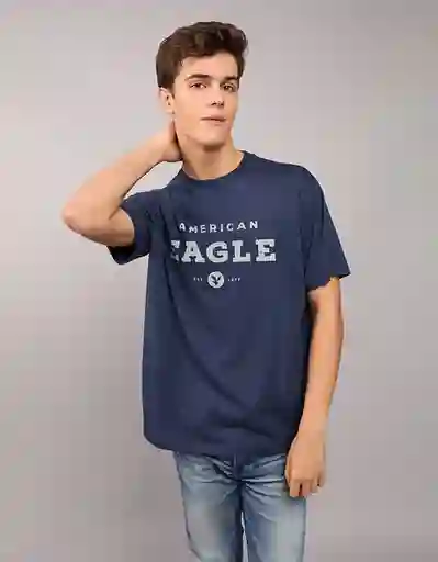 Camiseta Hombre Azul Talla X-Large American Eagle 3774483