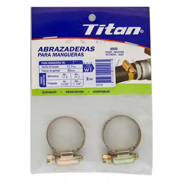 Titan Abrazadera Mediana Cremallera 11 / 16 1 1-4 mm