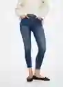 Jeans Isa Tejano Oscuro Talla 40 Mujer Mango